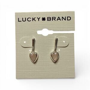 Lucky Brand Heart Drop Earrings – Rose Quartz